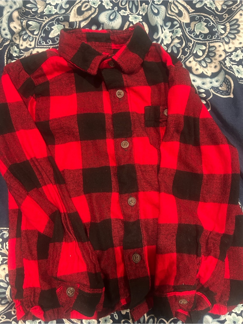 wonder nation Red and Black Buffalo Plaid Button-Down Shirt